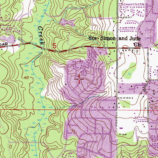 Topographic Map of Carriage Hills, AL