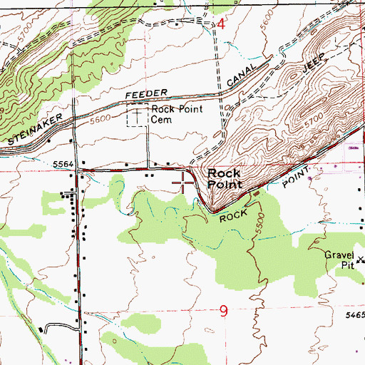 Topographic Map of Rock Point, UT