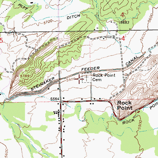Topographic Map of Rock Point Cemetery, UT