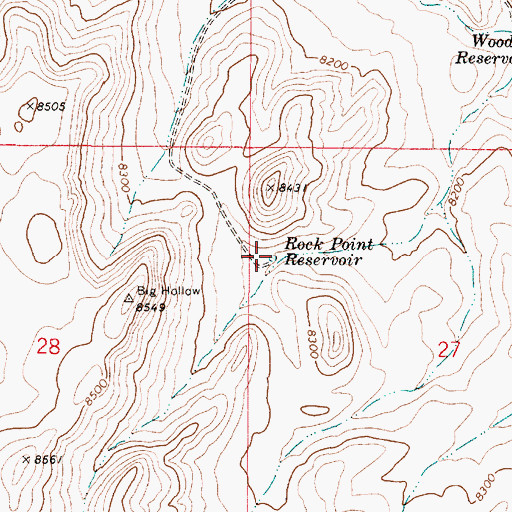 Topographic Map of Rock Point Reservoir, UT