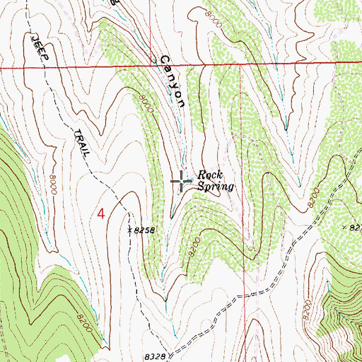 Topographic Map of Rock Spring, UT