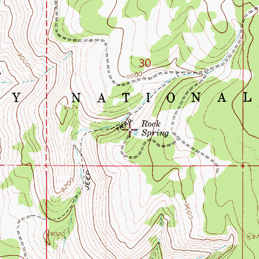 Topographic Map of Rock Spring, UT