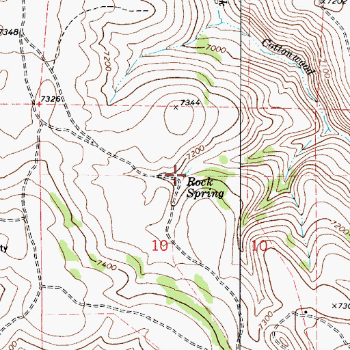 Topographic Map of Rock Spring, UT