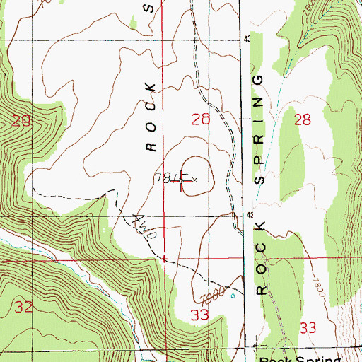 Topographic Map of Rock Spring Mesa, UT