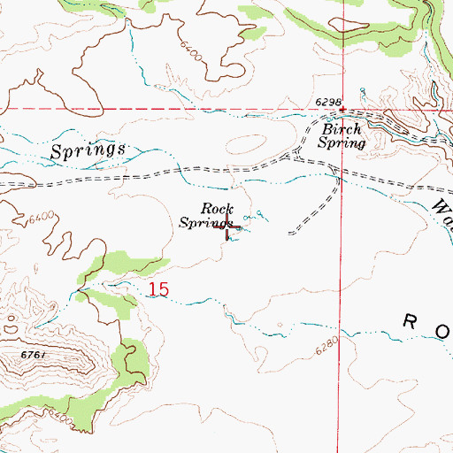 Topographic Map of Rock Springs, UT