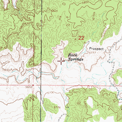 Topographic Map of Rock Springs, UT