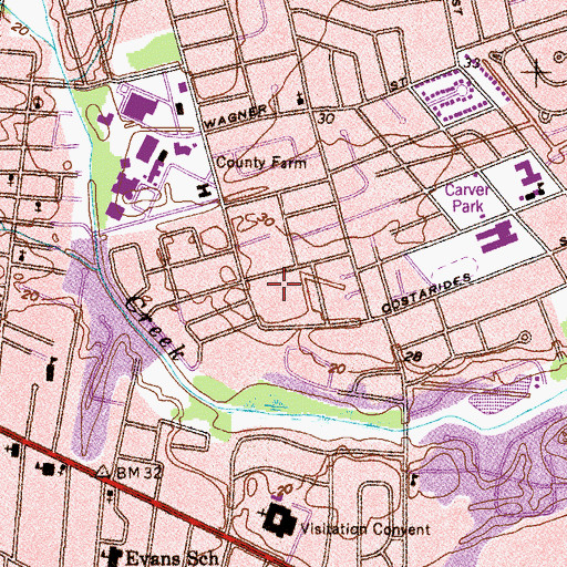 Topographic Map of Carver State Vocational Technical School, AL