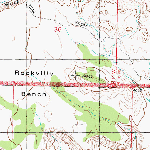 Topographic Map of Rockville Bench, UT