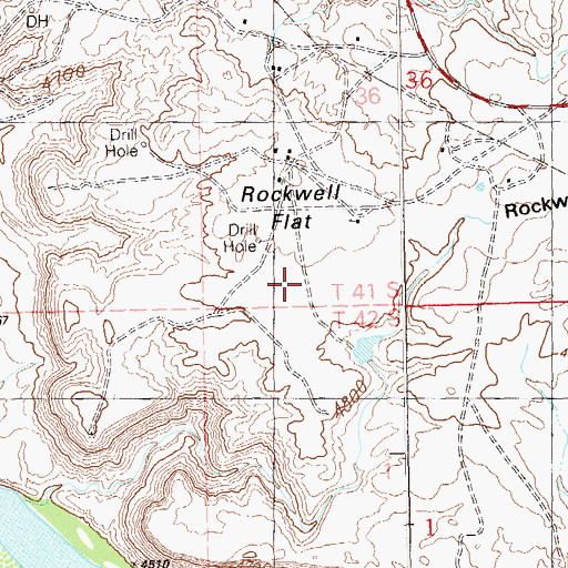 Topographic Map of Rockwell Flat, UT