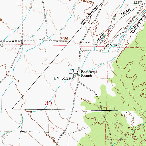 Topographic Map of Rockwell Ranch, UT