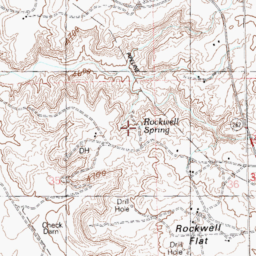 Topographic Map of Rockwell Spring, UT
