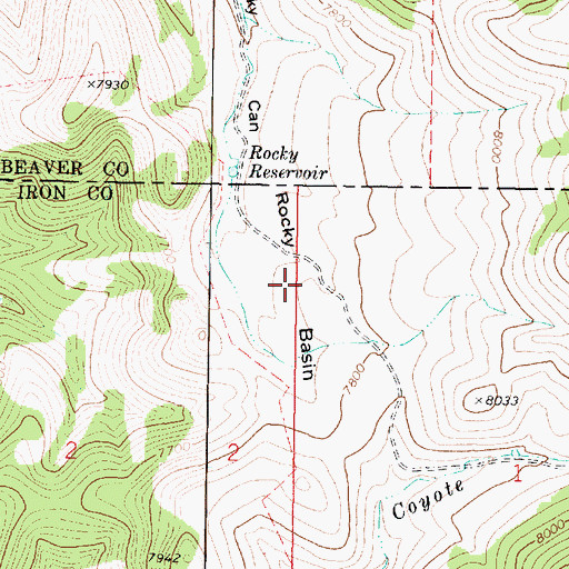 Topographic Map of Rocky Basin, UT