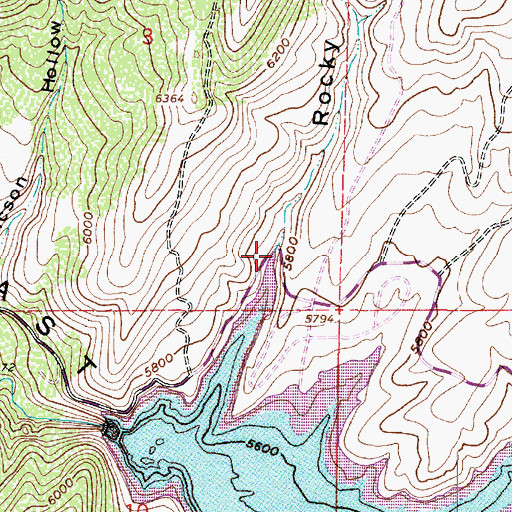 Topographic Map of Rocky Canyon, UT