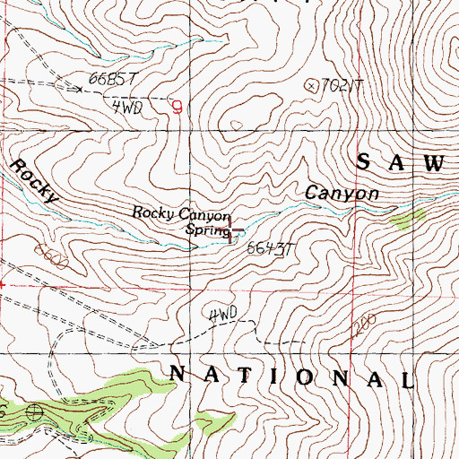 Topographic Map of Rocky Canyon Spring, UT