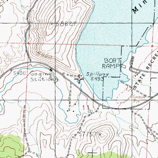 Topographic Map of Rocky Ford Dam, UT