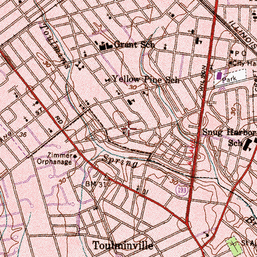 Topographic Map of Central Missionary Baptist Church, AL