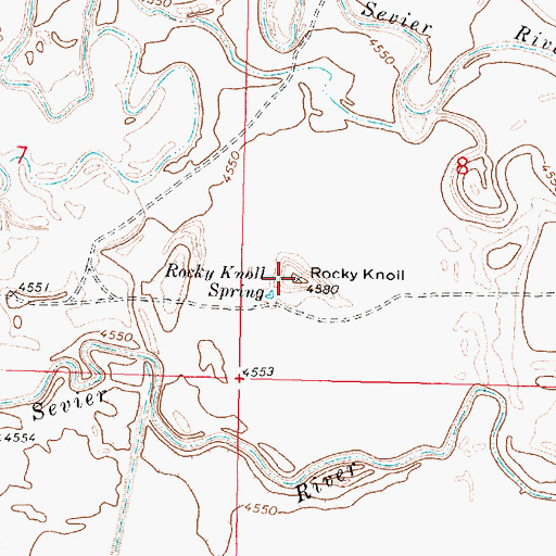 Topographic Map of Rocky Knoll, UT