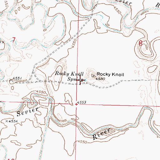 Topographic Map of Rocky Knoll Spring, UT
