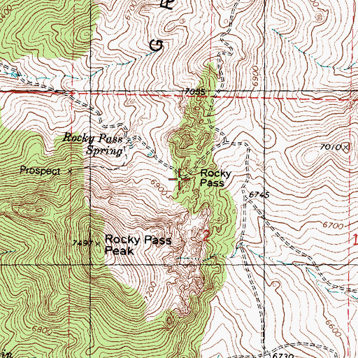 Topographic Map of Rocky Pass, UT