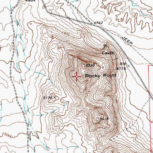 Topographic Map of Rocky Point, UT