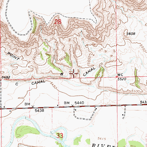 Topographic Map of Rocky Point B Canal, UT