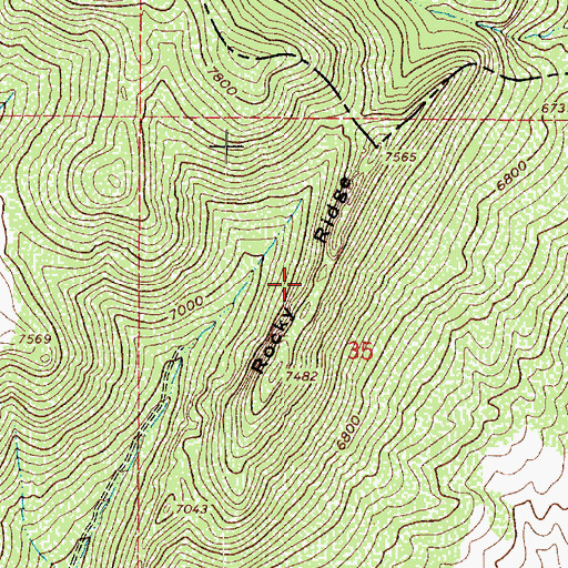 Topographic Map of Rocky Ridge, UT
