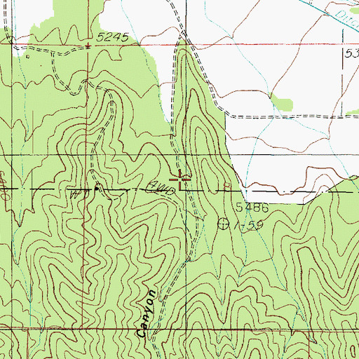Topographic Map of Rocky Ridge Canyon, UT