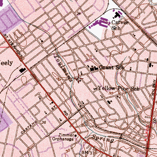 Topographic Map of Cedar Grove Academy, AL