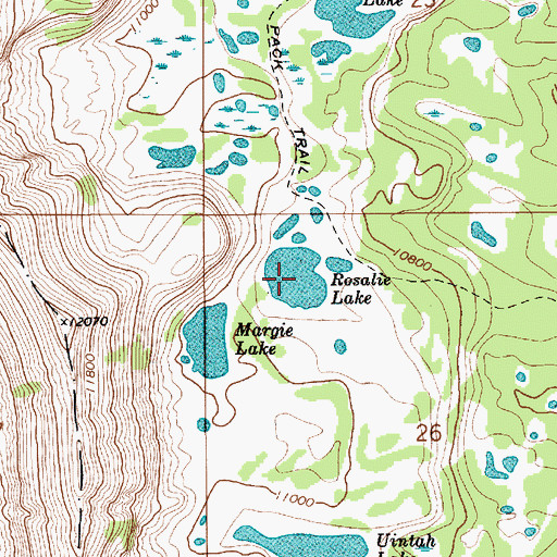 Topographic Map of Rosalie Lake, UT