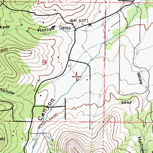 Topographic Map of Rose Canyon, UT