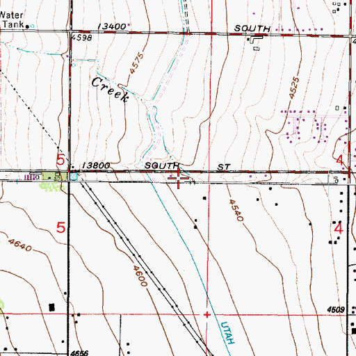 Topographic Map of Rose Creek, UT
