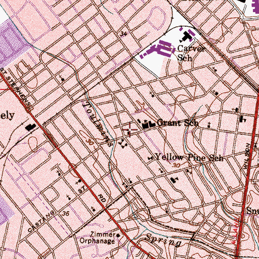 Topographic Map of Cedar Grove Baptist Church, AL