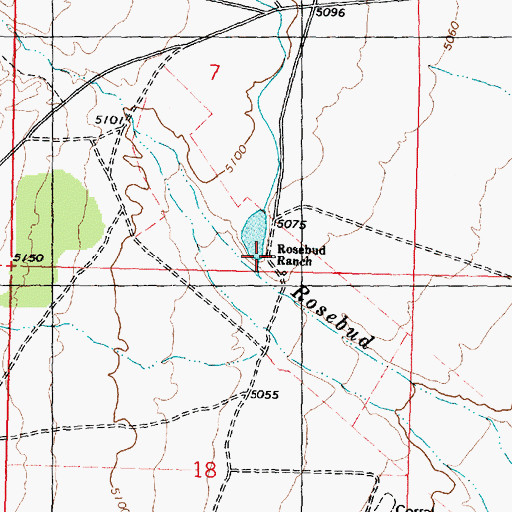 Topographic Map of Rosebud Ranch, UT