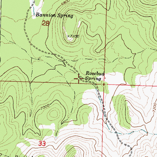 Topographic Map of Rosebud Spring, UT
