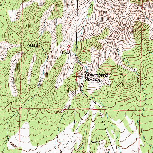Topographic Map of Rosenberg Spring, UT