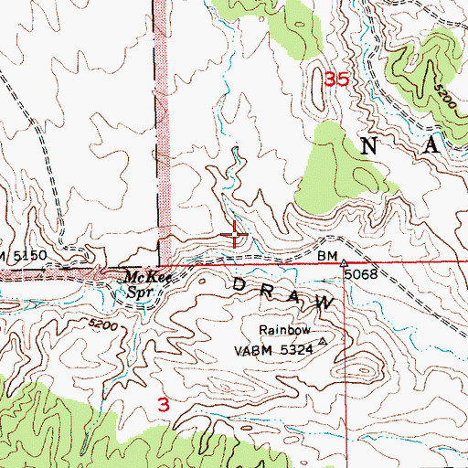 Topographic Map of Rough Draw, UT