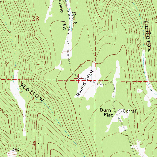 Topographic Map of Round Flat, UT