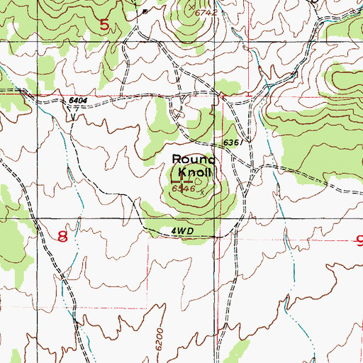 Topographic Map of Round Knoll, UT