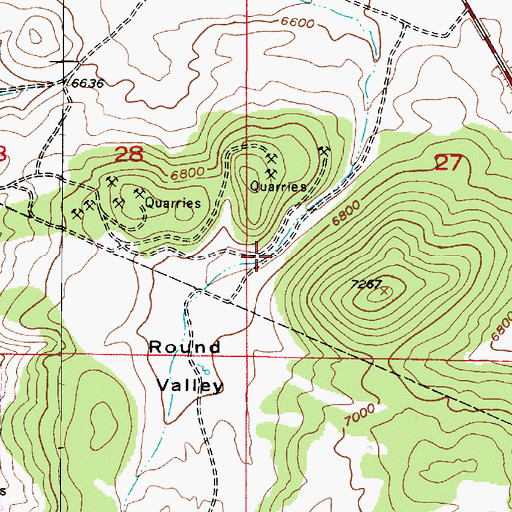 Topographic Map of Round Valley, UT