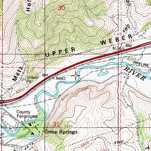 Topographic Map of Round Valley, UT