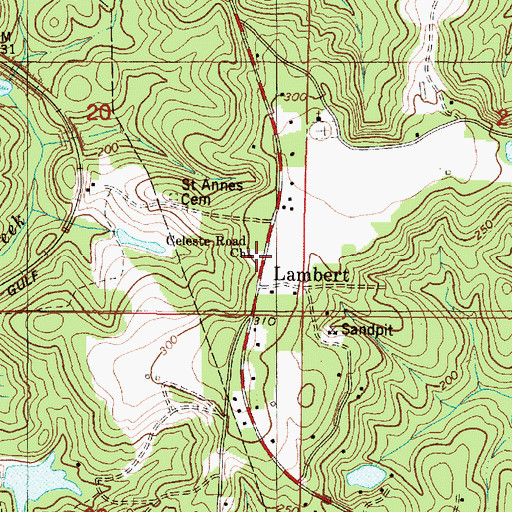 Topographic Map of Celeste Road Church, AL