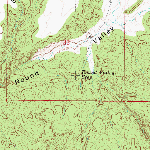 Topographic Map of Round Valley Seep, UT