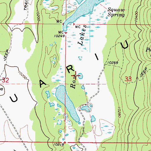 Topographic Map of Row Lakes, UT