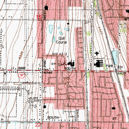 Topographic Map of Roy Elementary School, UT