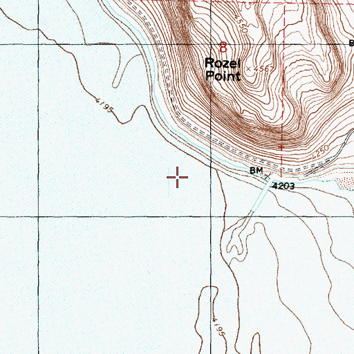 Topographic Map of Rozel Point, UT