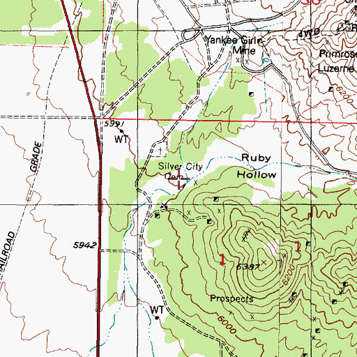 Topographic Map of Ruby Hollow, UT