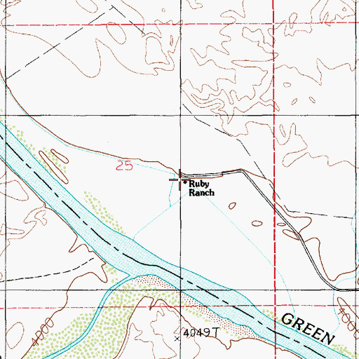 Topographic Map of Ruby Ranch, UT
