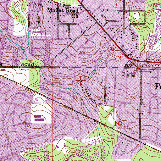 Topographic Map of Central Assembly of God Church, AL