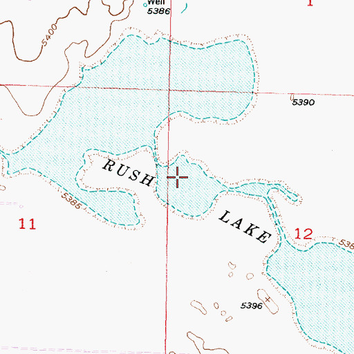 Topographic Map of Rush Lake, UT