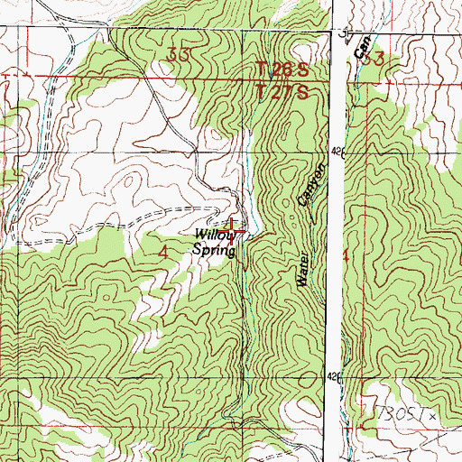 Topographic Map of Ryan Ranch, UT